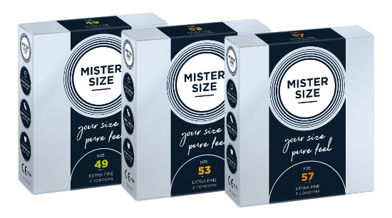 Juego de prueba MISTER SIZE 49-53-57 (preservativos 3x3)