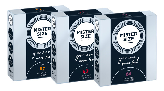Juego de prueba MISTER SIZE 57-60-64 (3x3 preservativos)