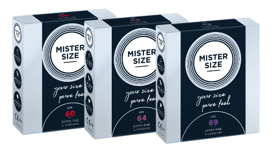 Juego de prueba MISTER SIZE 60-64-69 (preservativos 3x3)