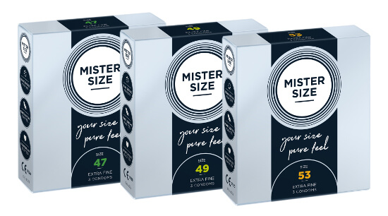 Juego de prueba MISTER SIZE 47-49-53 (preservativos 3x3)